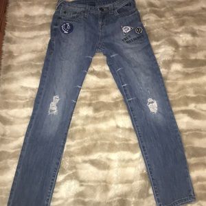 True Religion Childrens Jeans w/ rips + patches